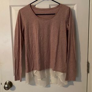 G.H. Bass pink and white long sleeve shirt